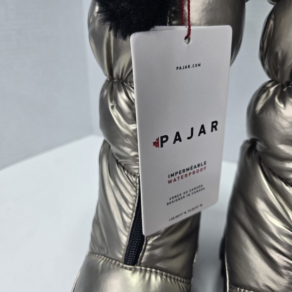 Pajar Toboggan 2.0 Gold Stellare Front Zip Nylon Snow Boots Women's Size 8.5 - Picture 11 of 15